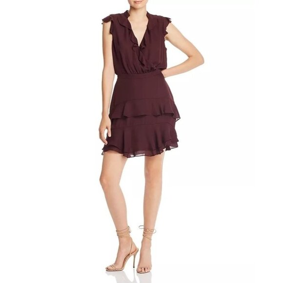 Parker Cora Ruffled Silk Mini Dress - Picture 1 of 4
